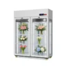 commercial flower cooler display cabinet with glass doors