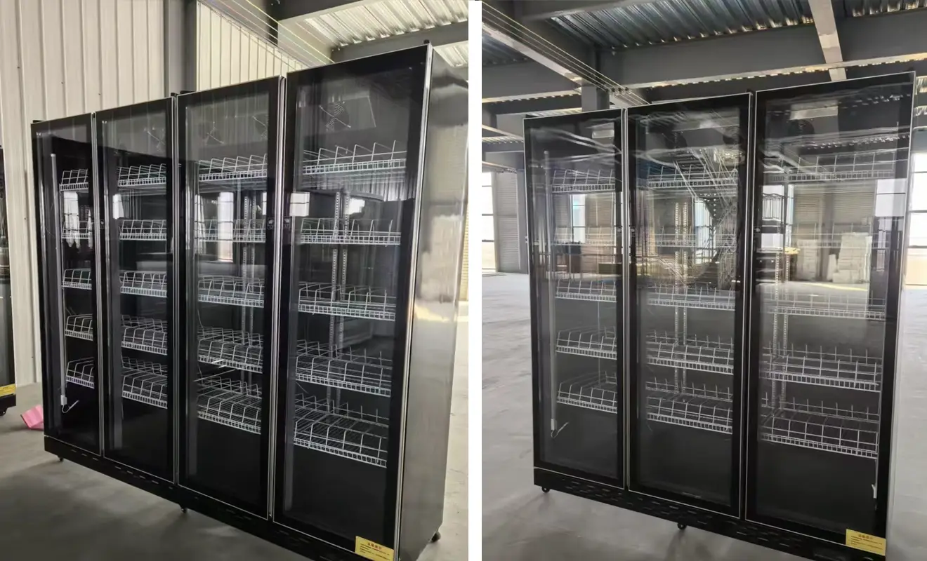 commercial glass door display refrigerator(compressor location: back)