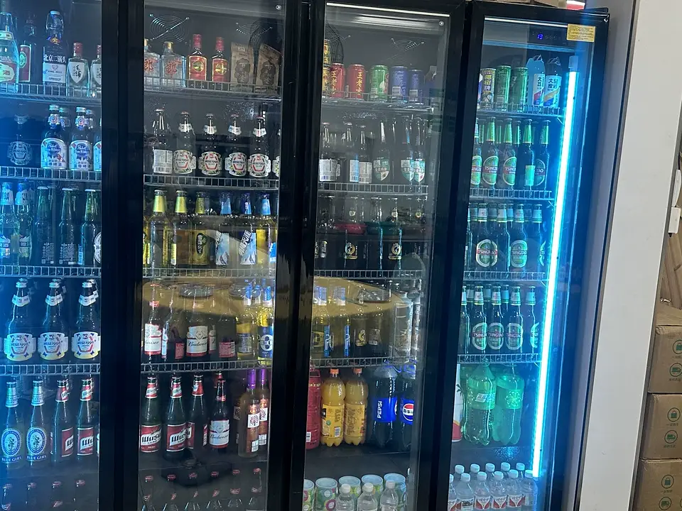 commercial glass door upright beverage cooler & display fridge