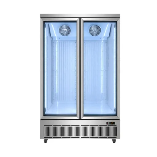 commercial glass door upright freezer display cabinet