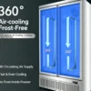 commercial glass door upright freezer display cabinet