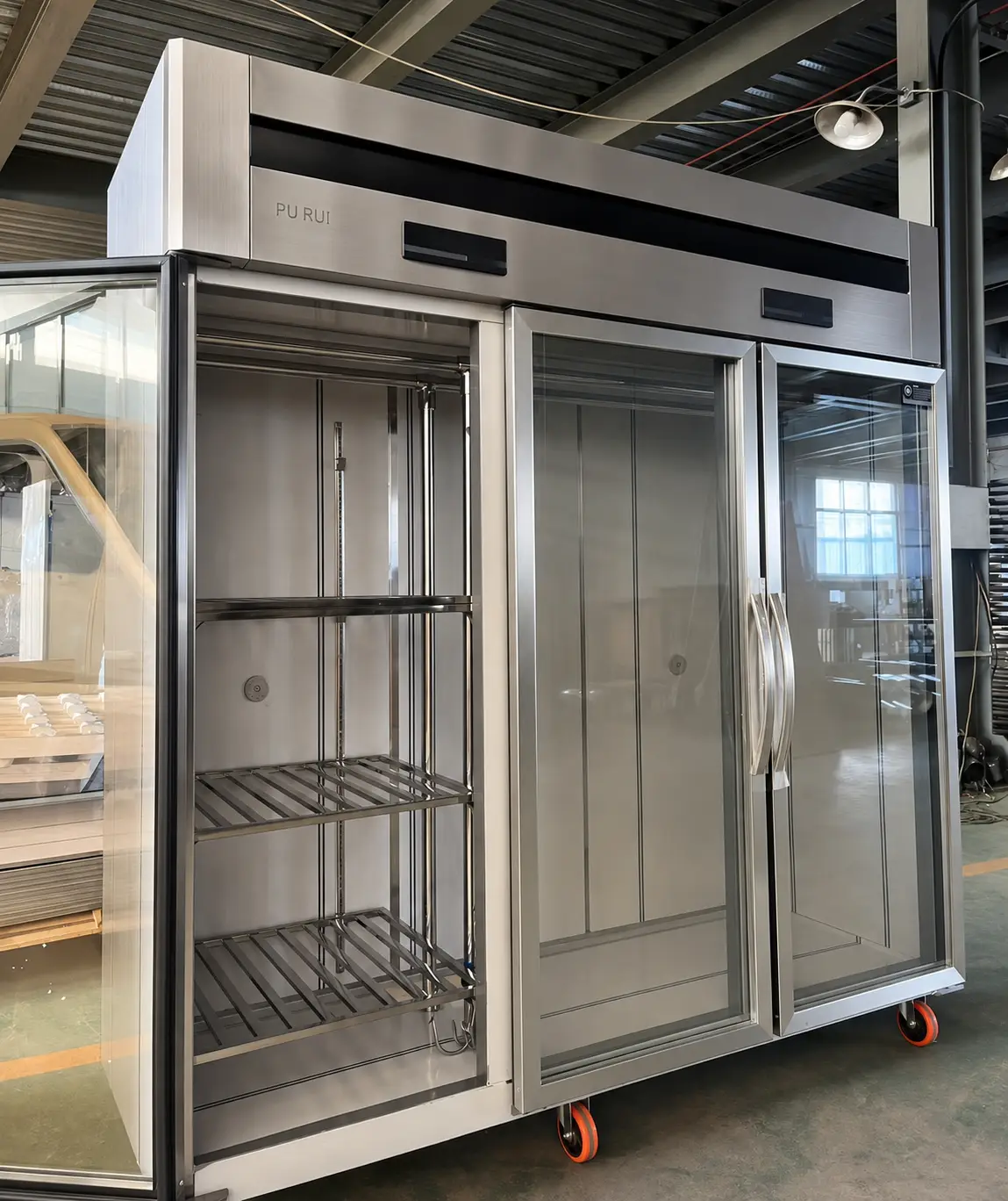 commercial meat hanging display chiller for butcher shops & supermarkets