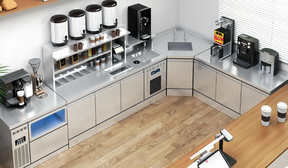 complete bubble tea shop equipment layout & workflow (1)