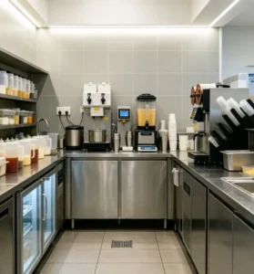 complete bubble tea shop equipment layout & workflow (2)