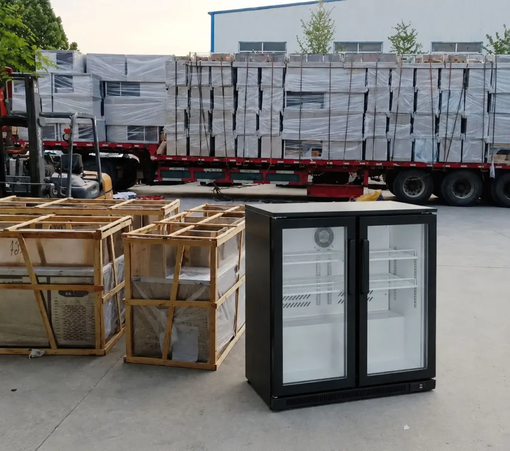 purui-commercial-back-bar-chiller-double-glass-door-factory-mass-delivery