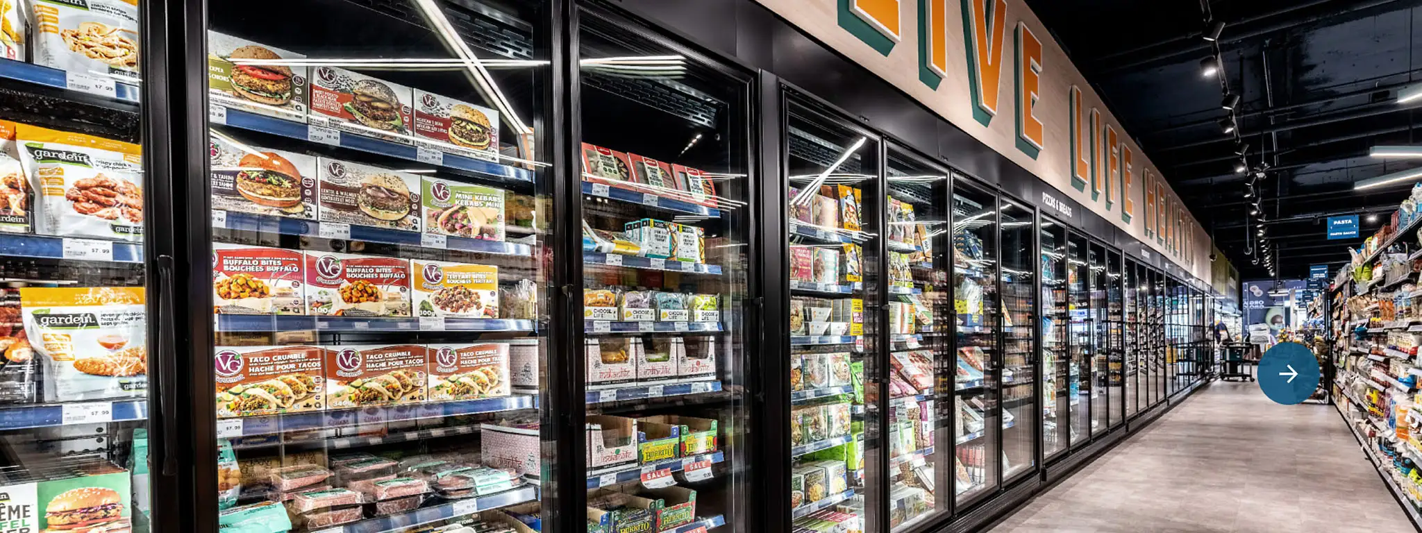 supermarket glass door display refrigerator