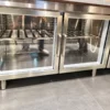 blue light glass door refrigerated & freezer worktable commercial undercounter prep refrigerator