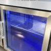 blue light glass door refrigerated & freezer worktable commercial undercounter prep refrigerator