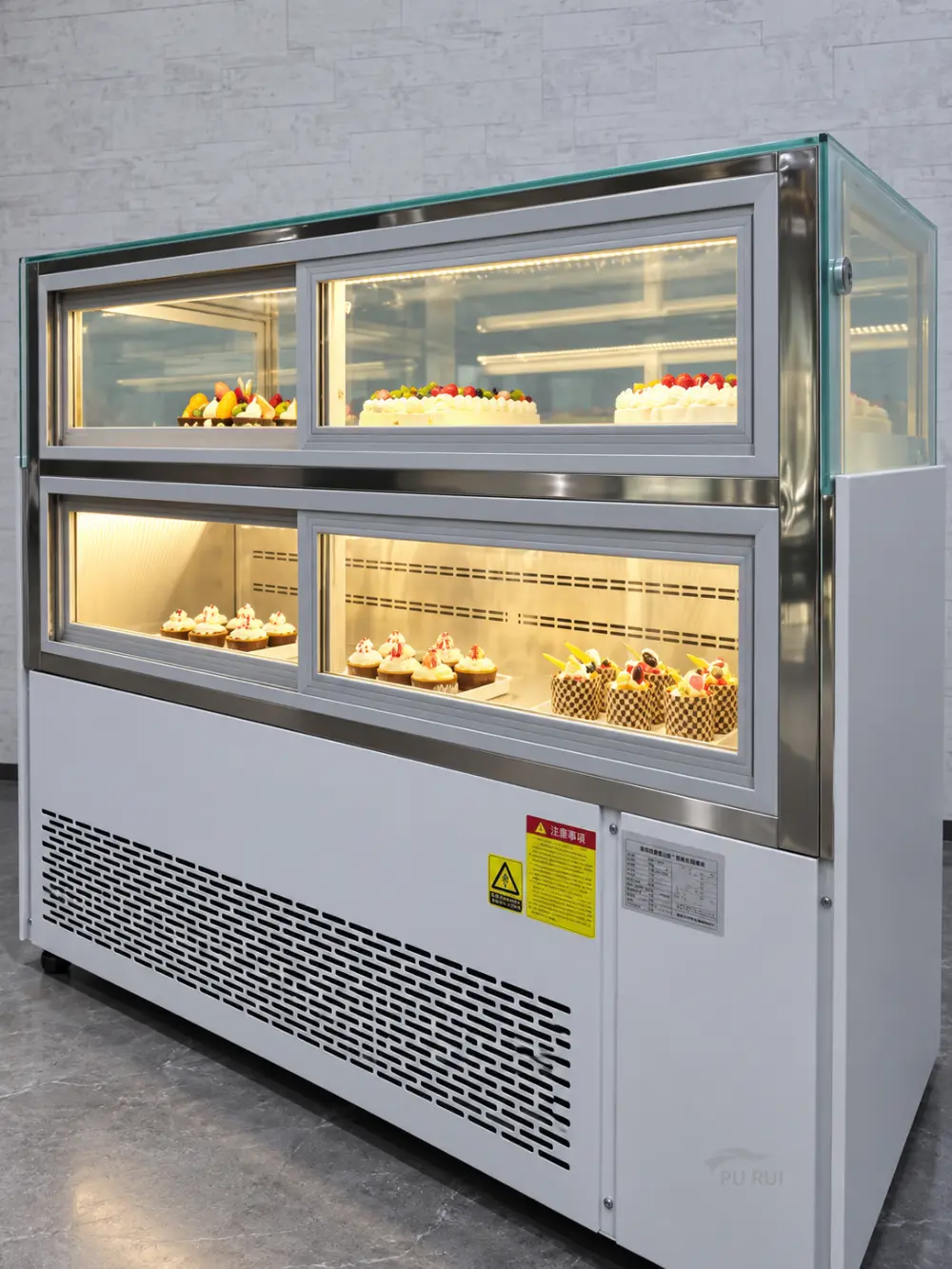 commercial bakery cake showcase refrigerator