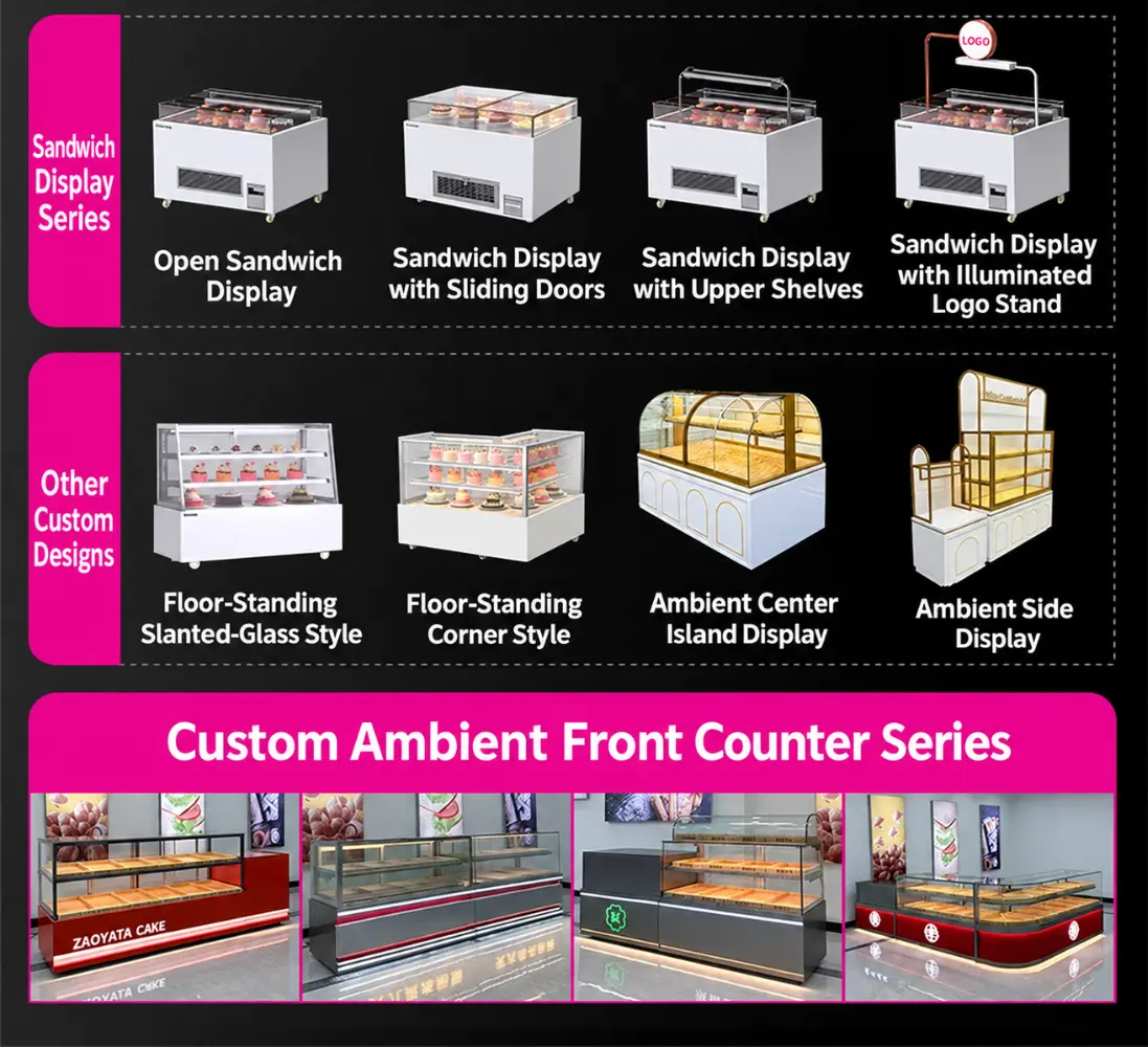 commercial bakery cake showcase refrigerator