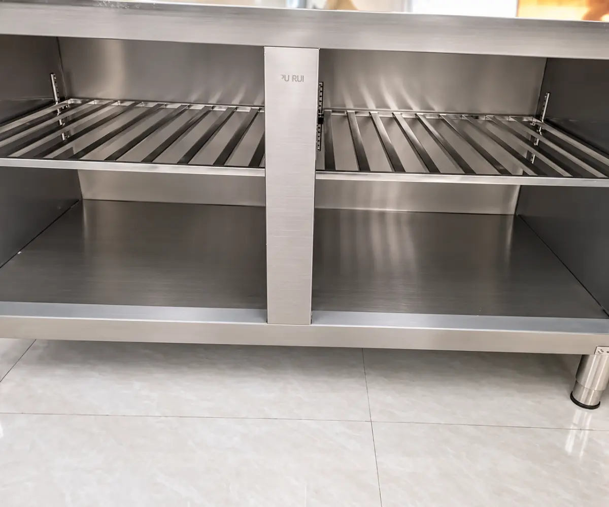 commercial bubble tea refrigerated prep counter