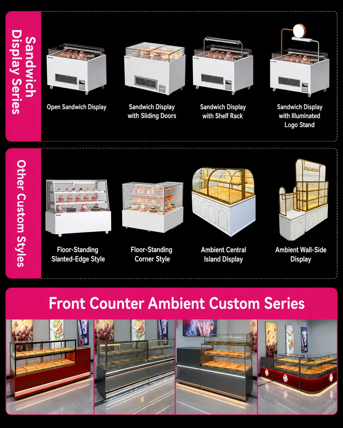 commercial cake display refrigerator for bakery, café & pastry shop