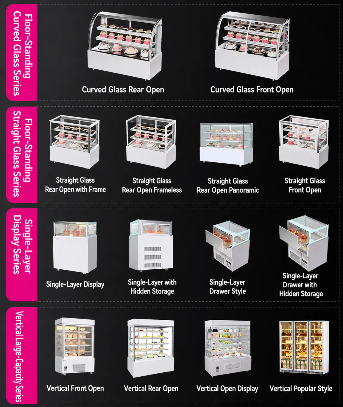 commercial cake display refrigerator for bakery, café & pastry shop