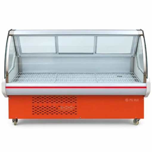 commercial curved glass deli display chiller