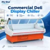 commercial curved glass deli display chiller