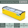 commercial, curved glass, display, chest freezer, supermarkets, frozen food stores
