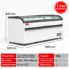 commercial, curved glass, display, chest freezer, supermarkets, frozen food stores