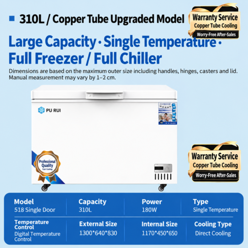 commercial deep chest freezer with storage basket