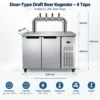 commercial draft beer dispenser kegerator with refrigerated cabinet