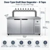 commercial draft beer dispenser kegerator with refrigerated cabinet