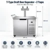 commercial draft beer dispenser kegerator with refrigerated cabinet