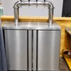 commercial draft beer dispenser kegerator with refrigerated cabinet