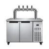 commercial draft beer dispenser kegerator with refrigerated cabinet
