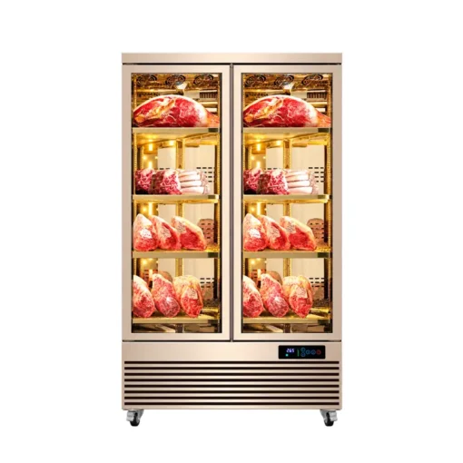 commercial dry aging meat cabinet | beef aging refrigerator with glass door