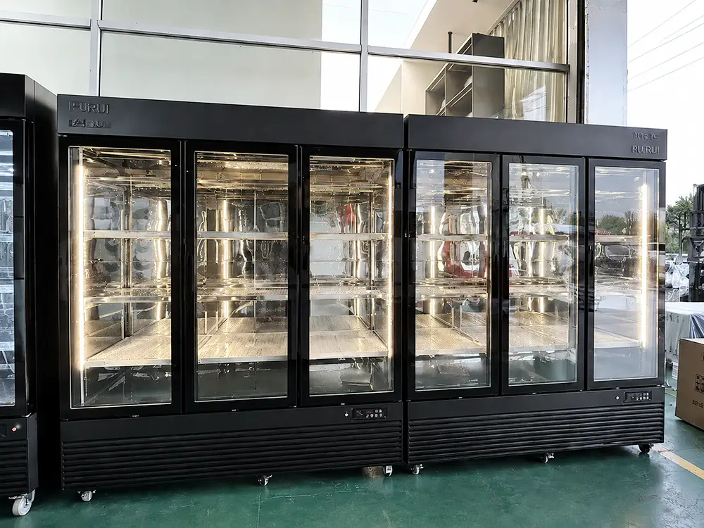 commercial dry aging meat cabinet | beef aging refrigerator with glass door