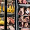 commercial dry aging meat cabinet | beef aging refrigerator with glass door