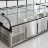 commercial dual temperature 3 tier refrigerated fresh food display counter