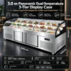 commercial dual temperature 3 tier refrigerated fresh food display counter