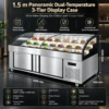commercial dual temperature 3 tier refrigerated fresh food display counter