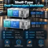 commercial dual temperature refrigerated freezer worktable