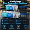 commercial dual temperature refrigerated freezer worktable