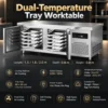 commercial dual temperature refrigerated freezer worktable