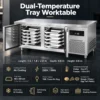 commercial dual temperature refrigerated freezer worktable