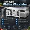 commercial dual temperature refrigerated freezer worktable