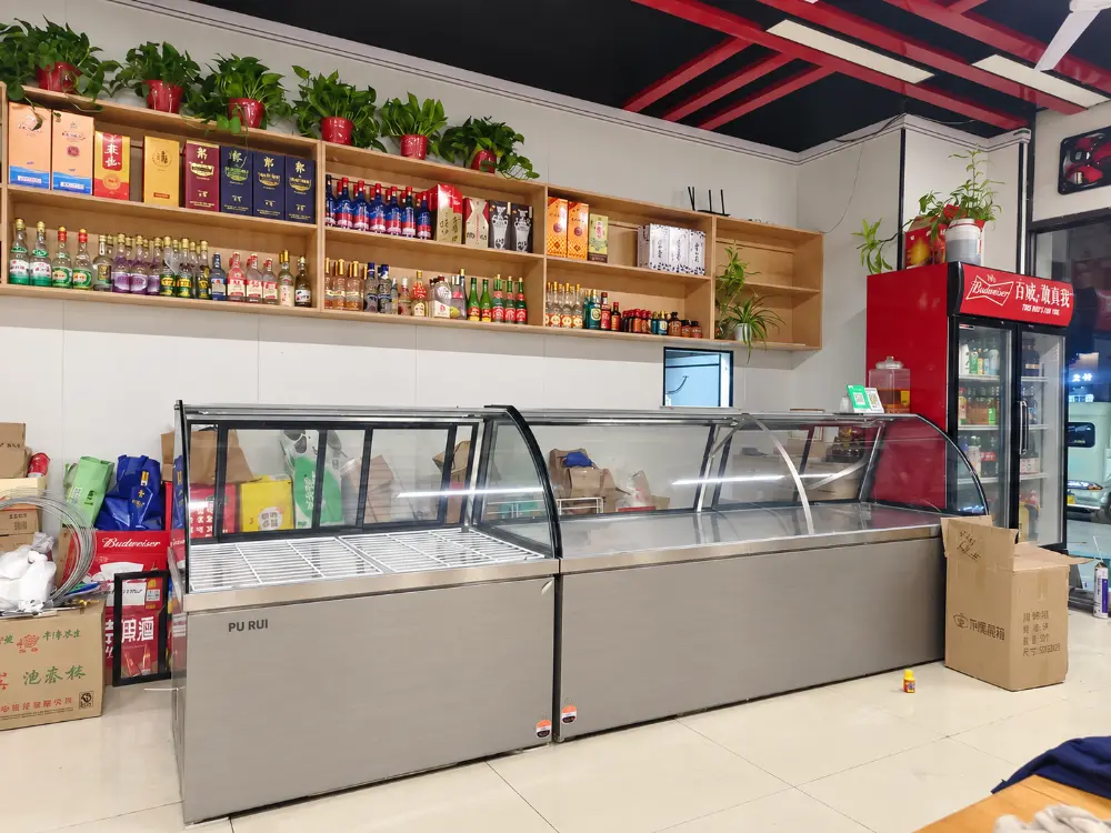 commercial dual temperature stainless steel deli display chiller