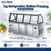 commercial dual temperature stainless steel deli display chiller