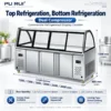 commercial dual temperature stainless steel deli display chiller
