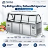 commercial dual temperature stainless steel deli display chiller