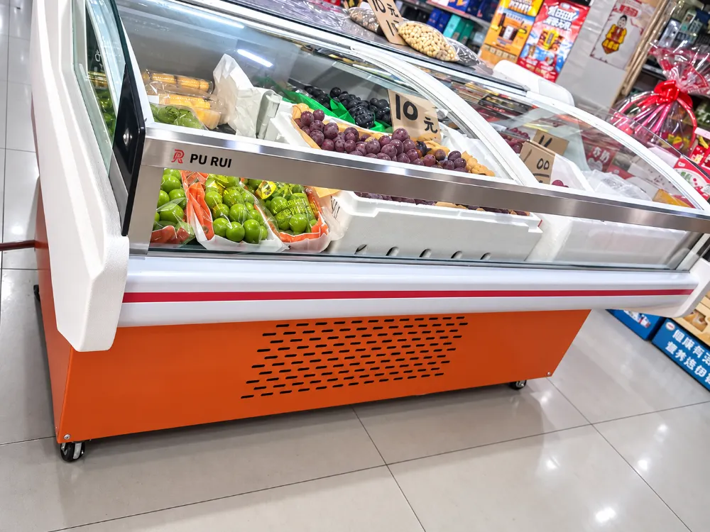 commercial, fan cooled, fresh meat, deli, display chiller, pork, beef, lamb, fruit, bbq skewers