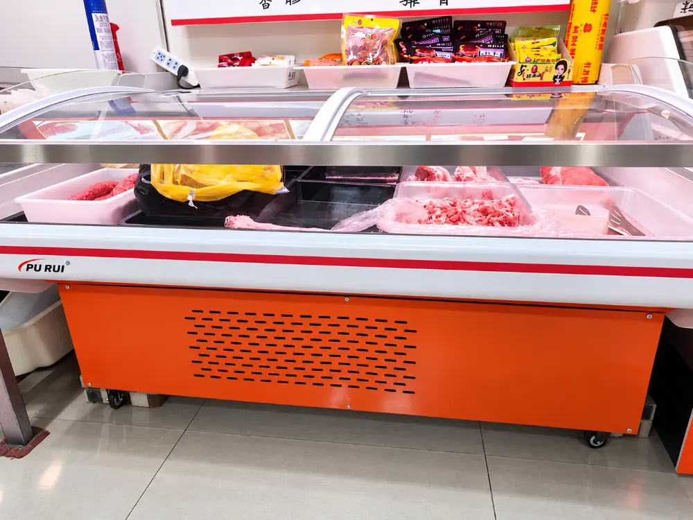 commercial, fan cooled, fresh meat, deli, display chiller, pork, beef, lamb, fruit, bbq skewers