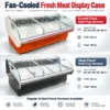 commercial, fan cooled, fresh meat, deli, display chiller, pork, beef, lamb, fruit, bbq skewers