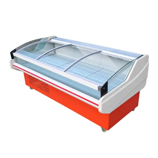 commercial, fan cooled, fresh meat, deli, display chiller, pork, beef, lamb, fruit, bbq skewers