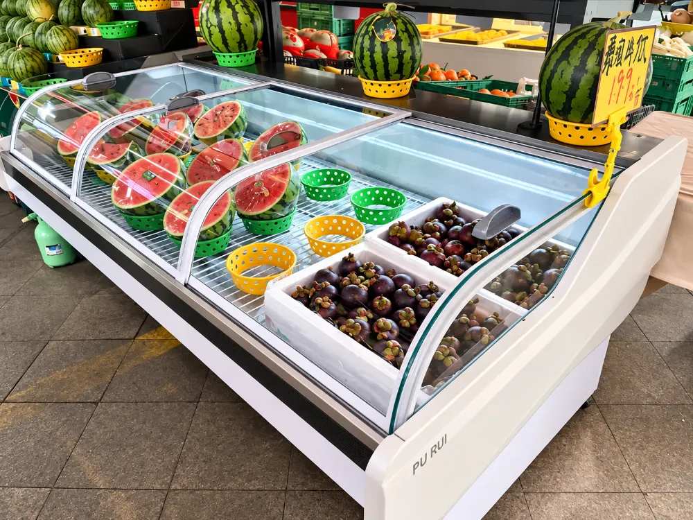 commercial fresh produce refrigerated display showcase