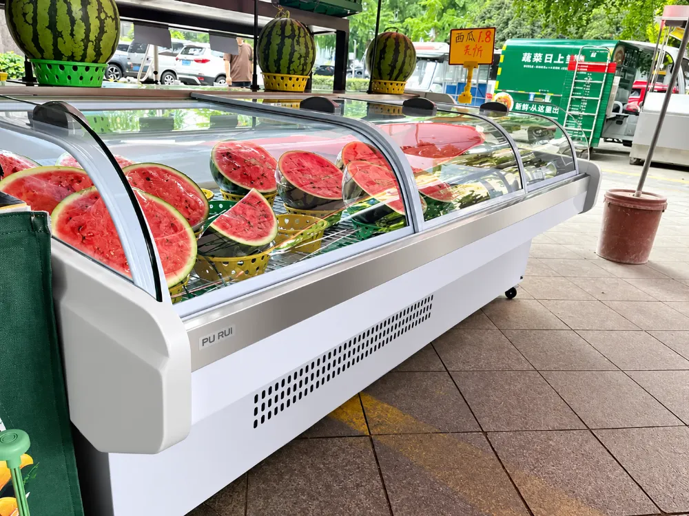 commercial fresh produce refrigerated display showcase