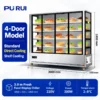 commercial glass door refrigerated display cabinet for malatang, skewers & fresh food