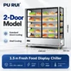 commercial glass door refrigerated display cabinet for malatang, skewers & fresh food
